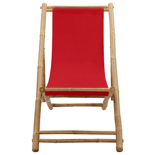 Deck Chair Bamboo and Canvas Red Deck Chair Bamboo and Canvas Red
