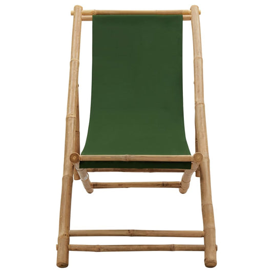 Deck Chair Bamboo and Canvas Green Deck Chair Bamboo and Canvas Green