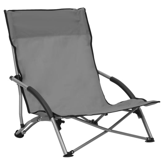 Beach Chair | Set of 2 | Grey | Oxford fabric, steel | Compact Beach Chair | Set of 2 | Grey | Oxford fabric, steel | Compact