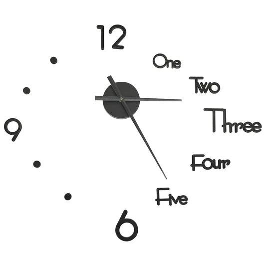 3D Wall Clock Modern Design Black 100 cm XXL 3D Wall Clock Modern Design Black 100 cm XXL