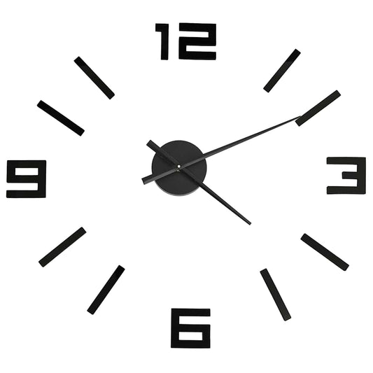 3D Wall Clock Modern Design Black 100 cm XXL 3D Wall Clock Modern Design Black 100 cm XXL