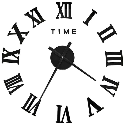 3D Wall Clock Modern Design Black 100 cm XXL 3D Wall Clock Modern Design Black 100 cm XXL