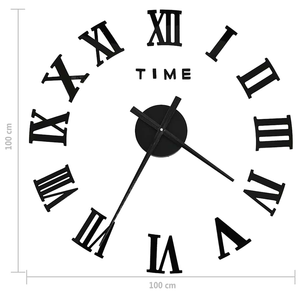 3d Wall Clock | Black | EVA (ethylene-vinyl acetate) | XXL | Modern