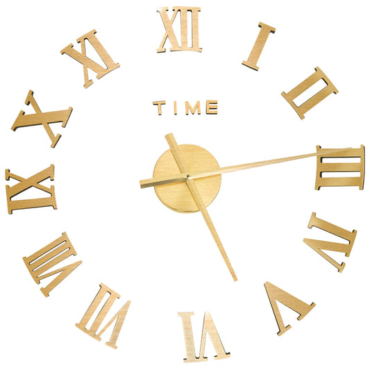 3D Wall Clock Modern Design Gold 100 cm XXL 3D Wall Clock Modern Design Gold 100 cm XXL