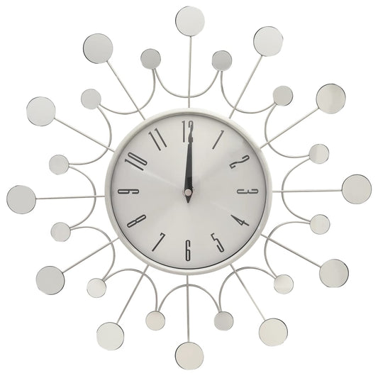 Wall Clock Silver 40 cm Metal Wall Clock Silver 40 cm Metal