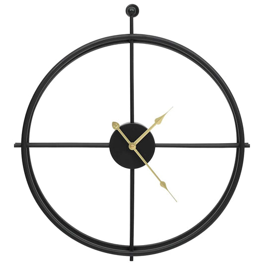 Wall Clock Black 52 cm Iron Wall Clock Black 52 cm Iron