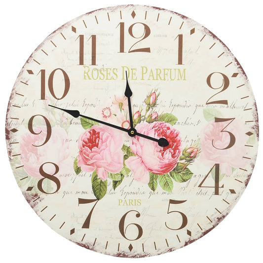 Vintage Wall Clock Flower 60 cm Vintage Wall Clock Flower 60 cm