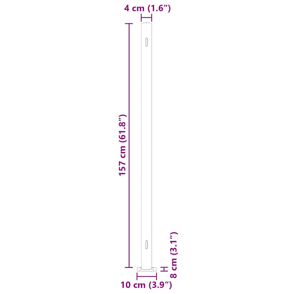 Patio Retractable Side Awning 614x160 cm Grey