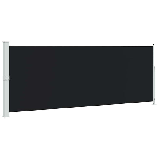 Patio Retractable Side Awning 180x500 cm Black Patio Retractable Side Awning 180x500 cm Black