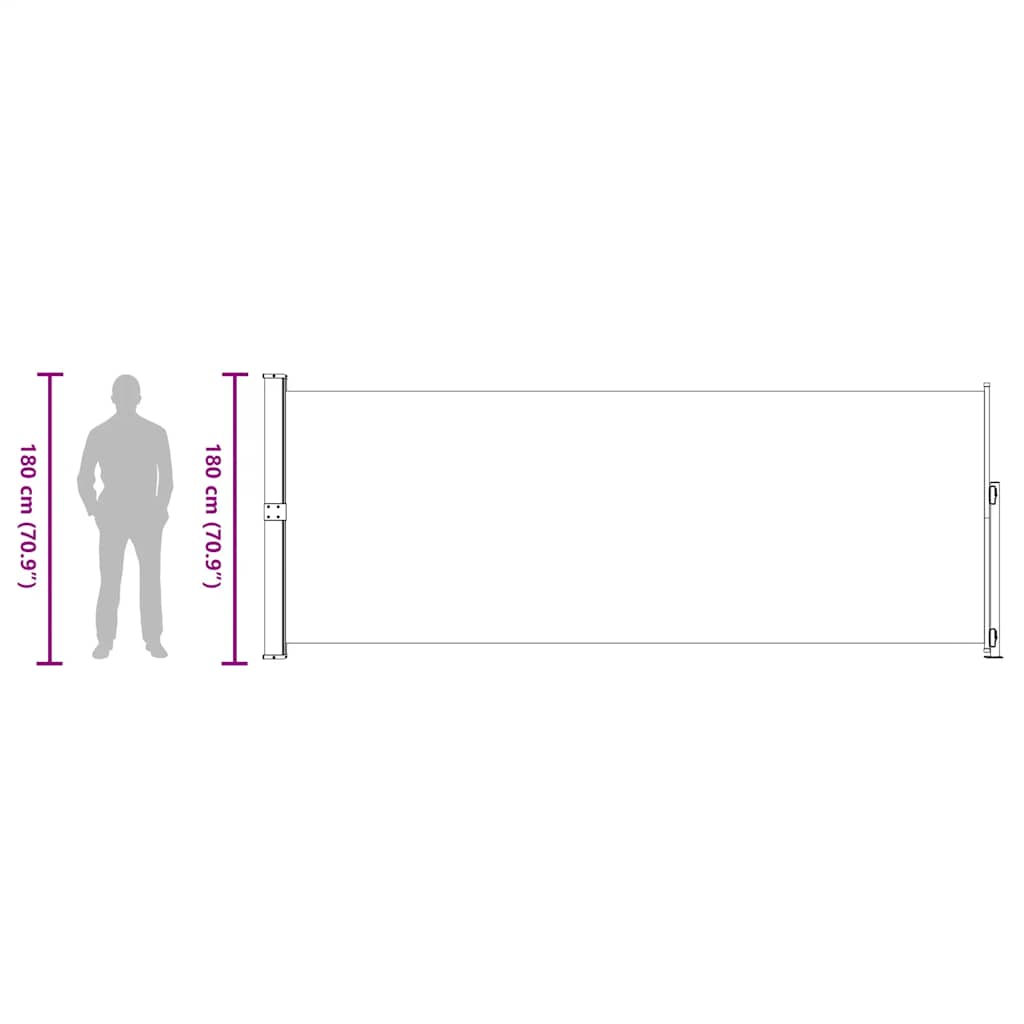 Patio Retractable Side Awning 180x500 cm Grey