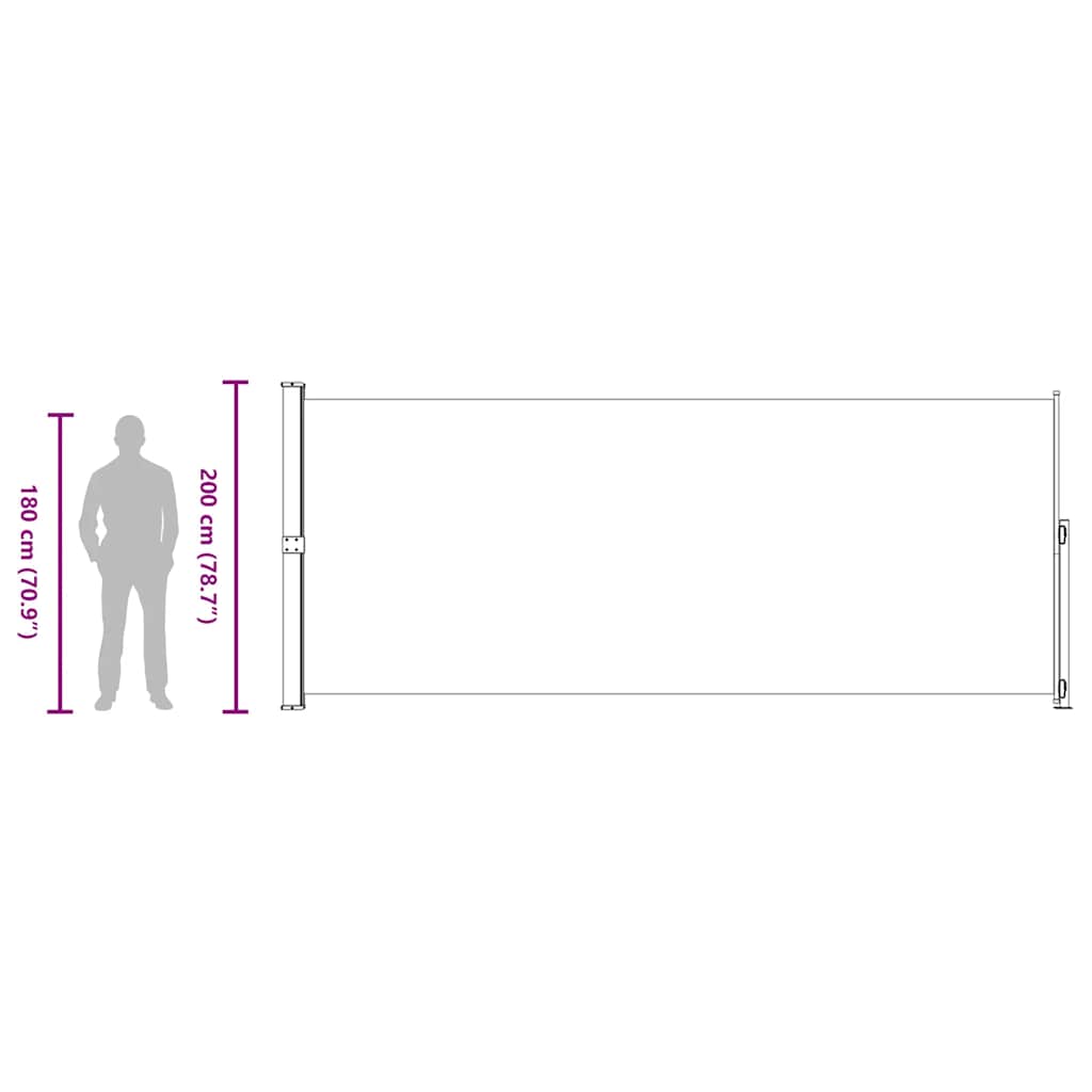 Patio Retractable Side Awning 200x500 cm Cream
