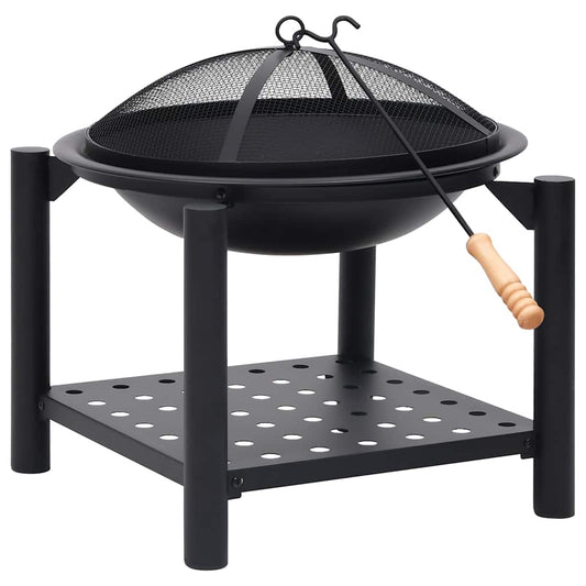 Fire Pit with Poker 54x54x55 cm Steel Fire Pit with Poker 54x54x55 cm Steel