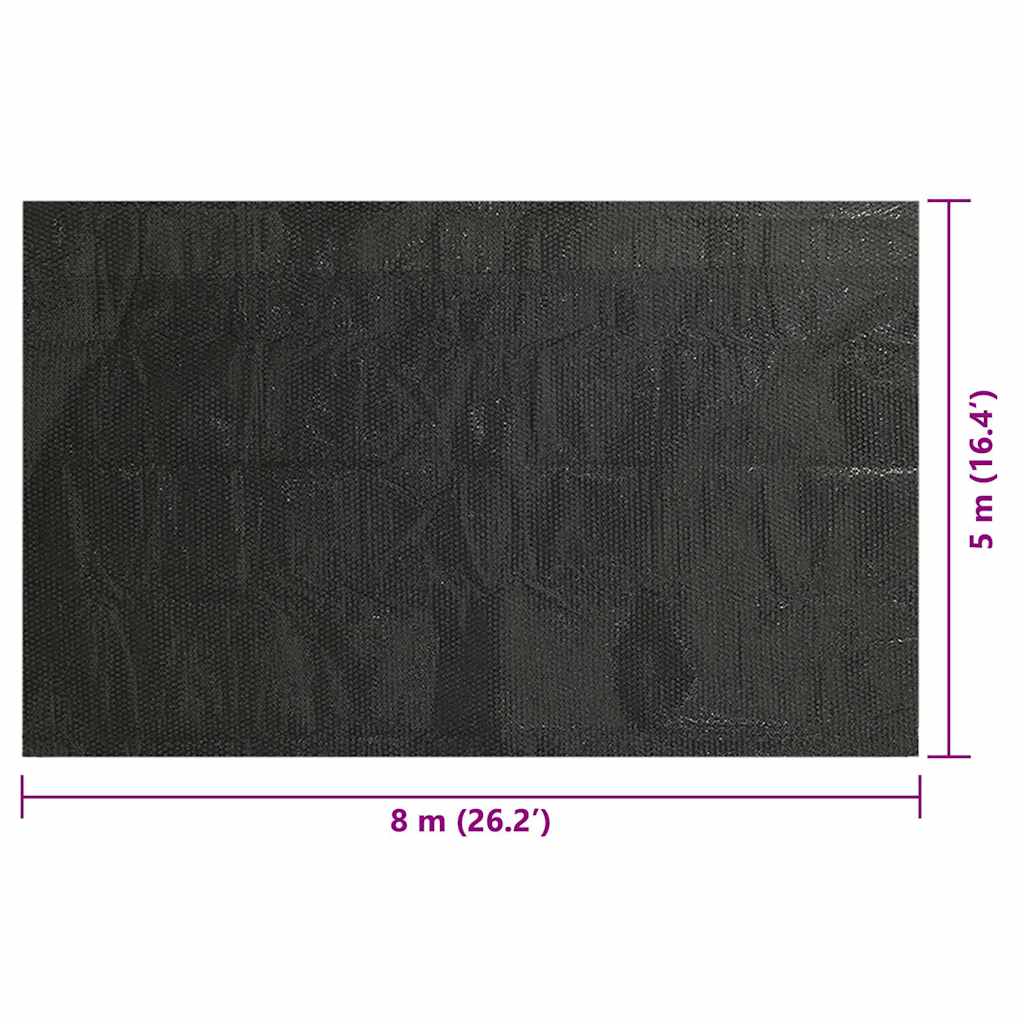 92965 vidaXL Rectangular Pool Cover 800x500 cm PE Black