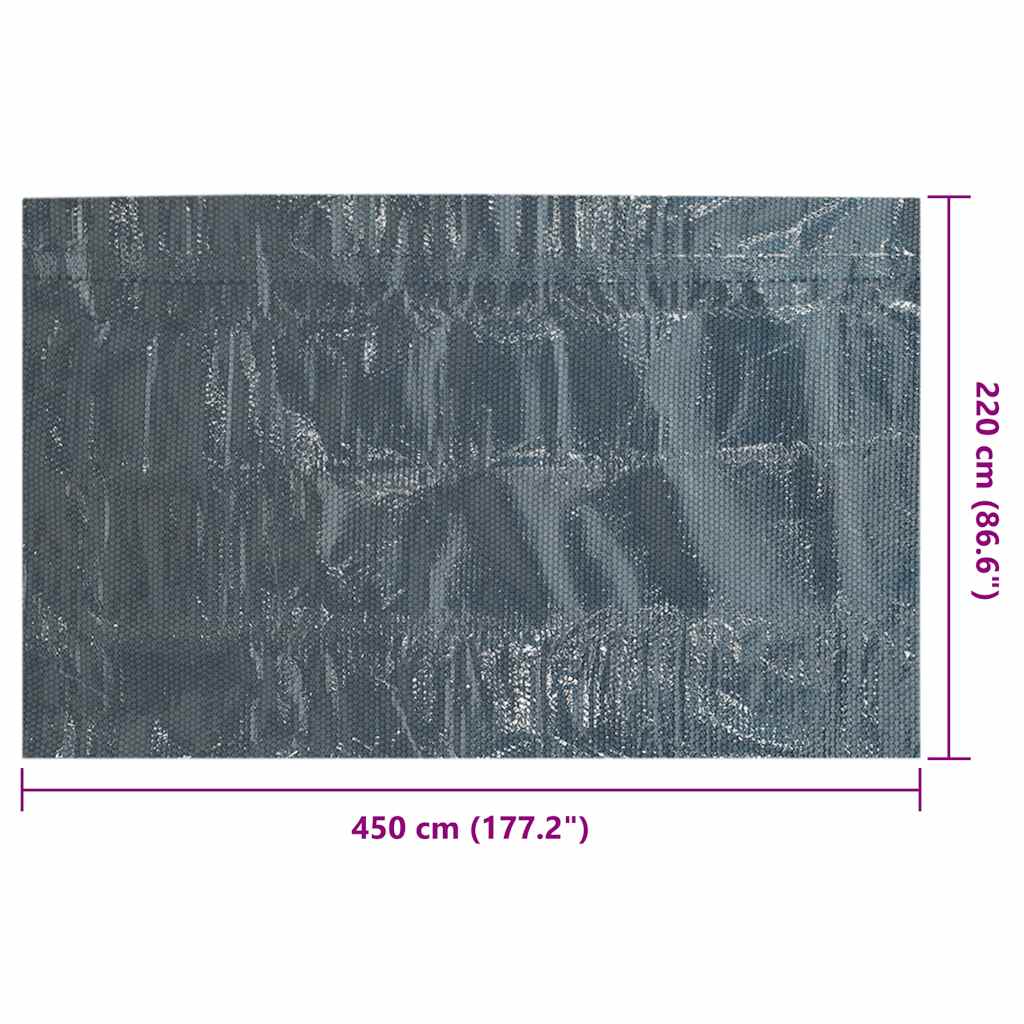 92983 vidaXL Floating PE Solar Pool Film 450x220 cm Black and Blue