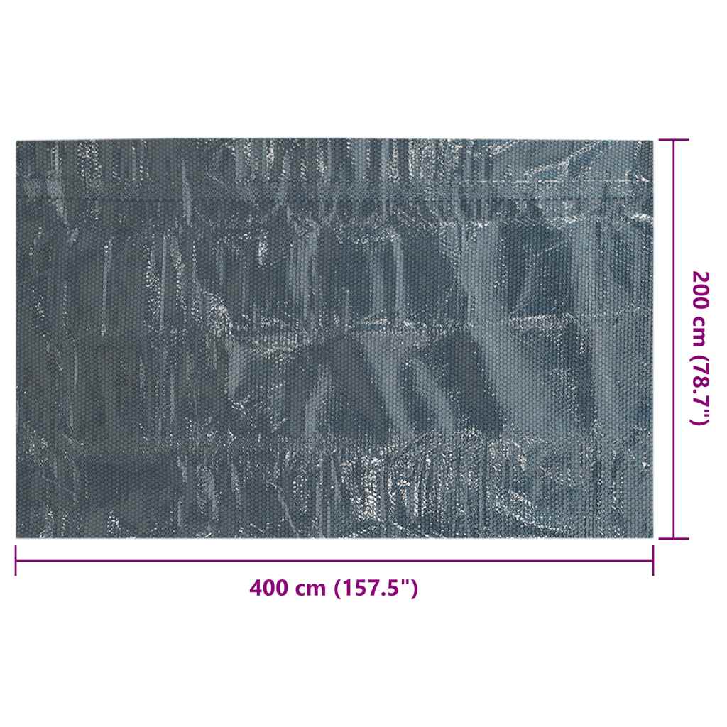 Pool Cover | Black and Blue | Polyethylene Film | 400 x 200 cm