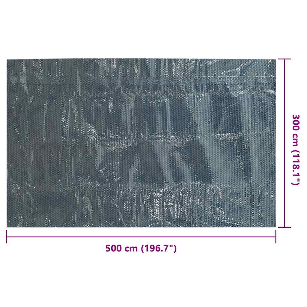 Floating PE Solar Pool Film 500x300 cm Black and Blue