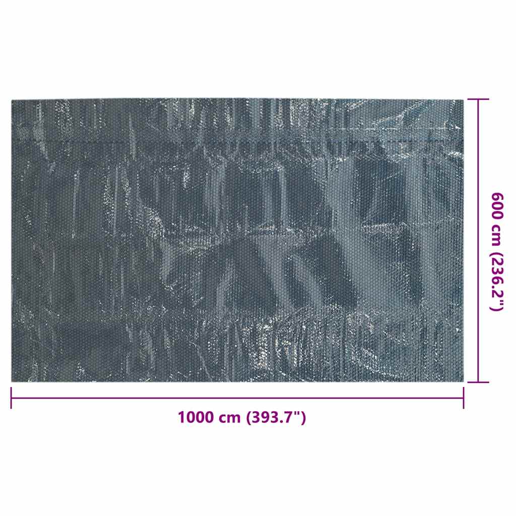 92993 vidaXL Floating PE Solar Pool Film 1000x600 cm Black and Blue