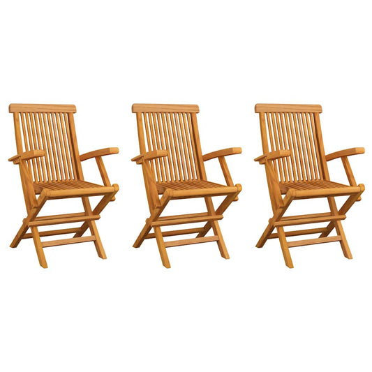 Folding Chairs 3 pcs for Garden & Outdoor Teak Wood Folding Chairs 3 pcs for Garden & Outdoor Teak Wood