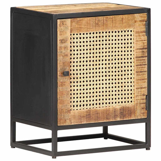 323140 vidaXL Bedside Cabinet 40x30x50 cm Rough Mango Wood and Natural Cane 323140 vidaXL Bedside Cabinet 40x30x50 cm Rough Mango Wood and Natural Cane