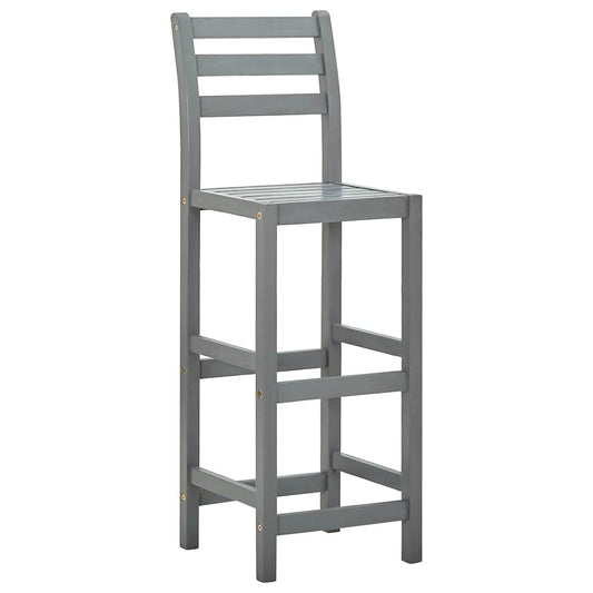 Bar Stools 4 pcs Grey Solid Acacia Wood Bar Stools 4 pcs Grey Solid Acacia Wood