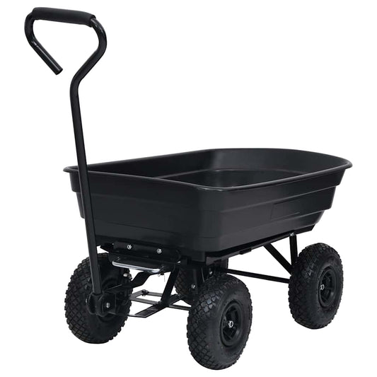 92579 vidaXL Garden Tipping Hand Cart 300 kg 75L Black 92579 vidaXL Garden Tipping Hand Cart 300 kg 75L Black