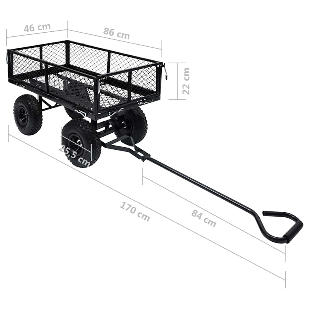 92580 vidaXL Garden Hand Trolley Black 250 kg