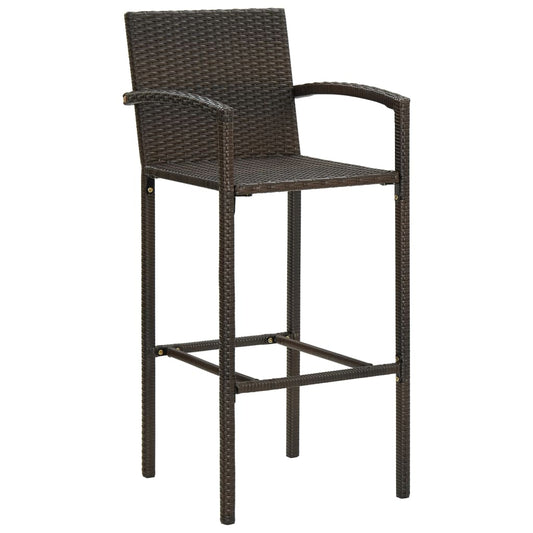 Bar Stool | Set of 4 | Brown | PE rattan, powder-coated steel | Medium Bar Stool | Set of 4 | Brown | PE rattan, powder-coated steel | Medium