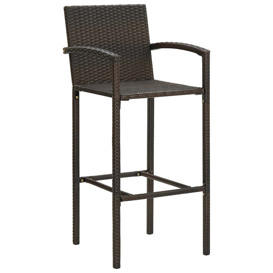 Bar Stools 4 pcs Brown Poly Rattan Bar Stools 4 pcs Brown Poly Rattan