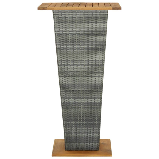 Bar Table Grey 60x60x110 cm Poly Rattan and Solid Acacia Wood Bar Table Grey 60x60x110 cm Poly Rattan and Solid Acacia Wood