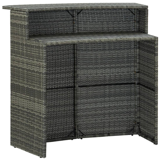 Garden Bar Table Grey 120x55x110 cm Poly Rattan Garden Bar Table Grey 120x55x110 cm Poly Rattan