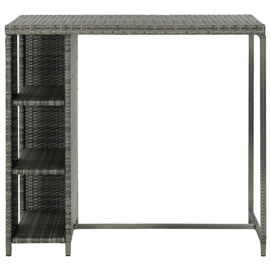 Bar Table with Storage Rack Grey 120x60x110 cm Poly Rattan Bar Table with Storage Rack Grey 120x60x110 cm Poly Rattan