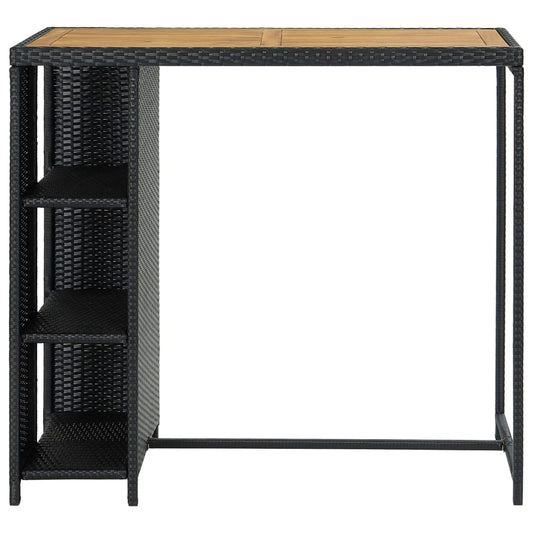 Bar Table with Storage Rack Black 120x60x110 cm Poly Rattan Bar Table with Storage Rack Black 120x60x110 cm Poly Rattan