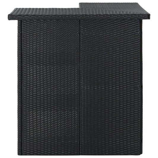 Corner Bar Table Black 100x50x105 cm Poly Rattan Corner Bar Table Black 100x50x105 cm Poly Rattan