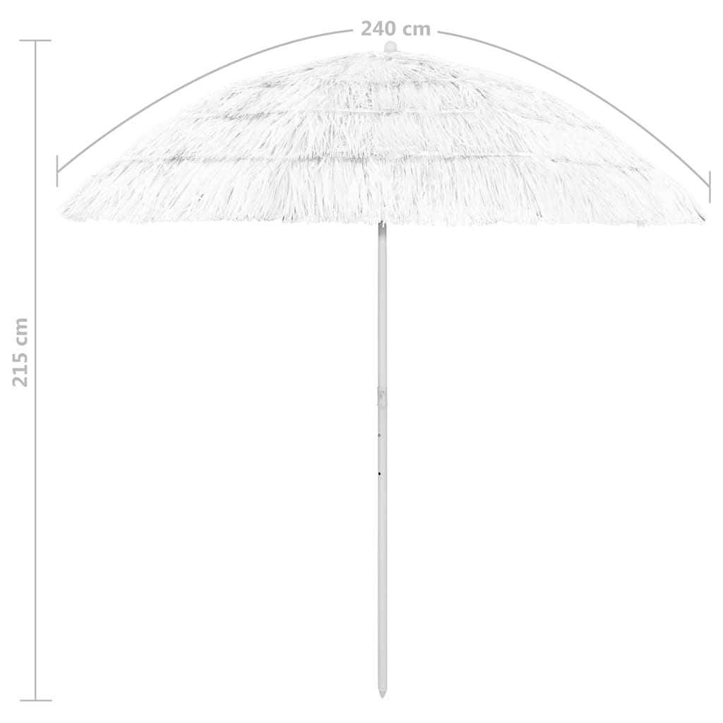 Hawaii Beach Parasol | White | Polyester | Large | Tiltable
