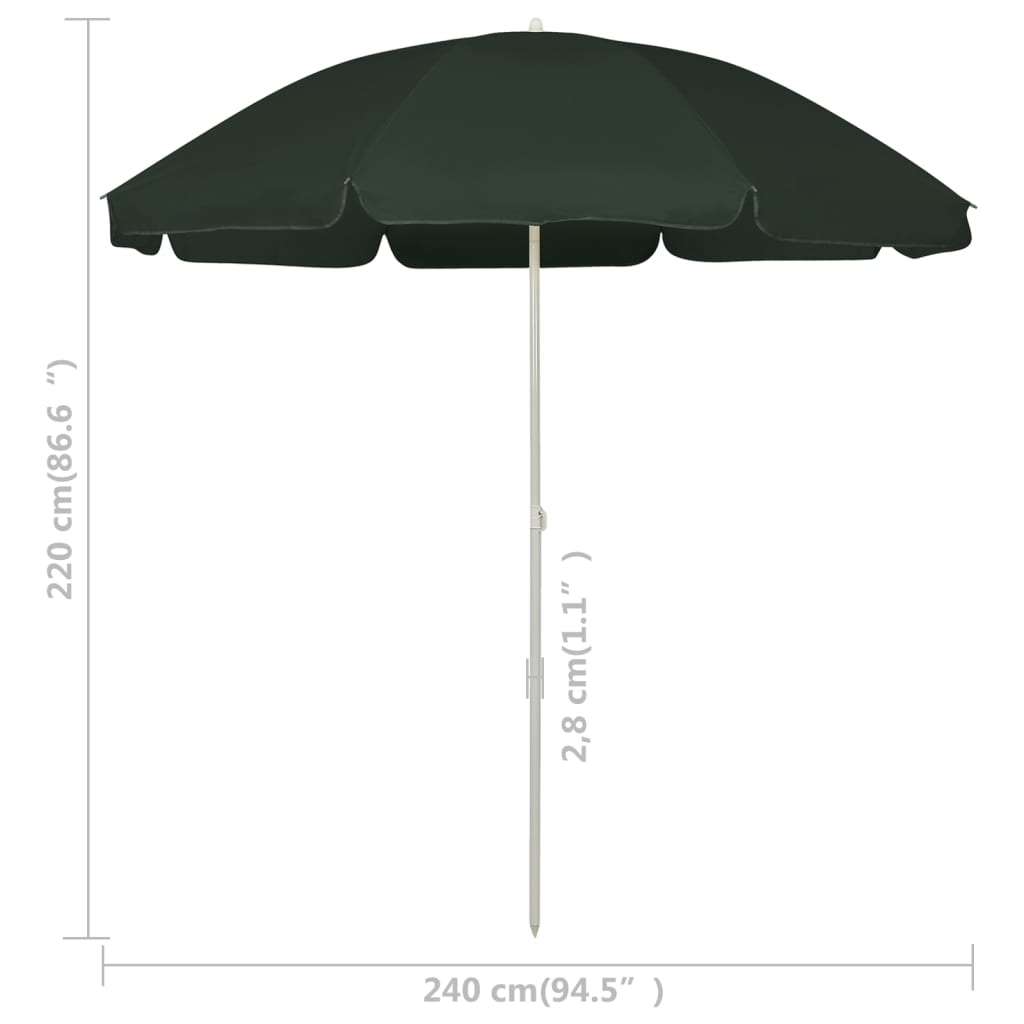 Beach Parasol Green 240 cm
