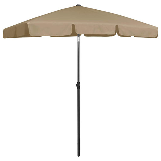 314722 vidaXL Beach Parasol Taupe 180x120 cm 314722 vidaXL Beach Parasol Taupe 180x120 cm