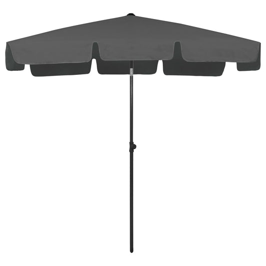Beach Parasol | Anthracite | Polyester | Large | UV-resistant materials Beach Parasol | Anthracite | Polyester | Large | UV-resistant materials