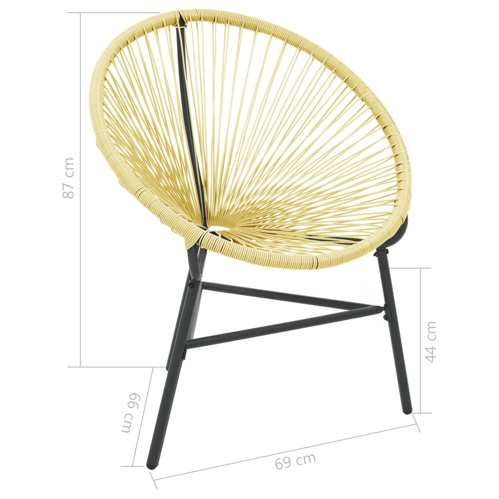 313139 vidaXL Garden Acapulco Chair Poly Rattan Beige