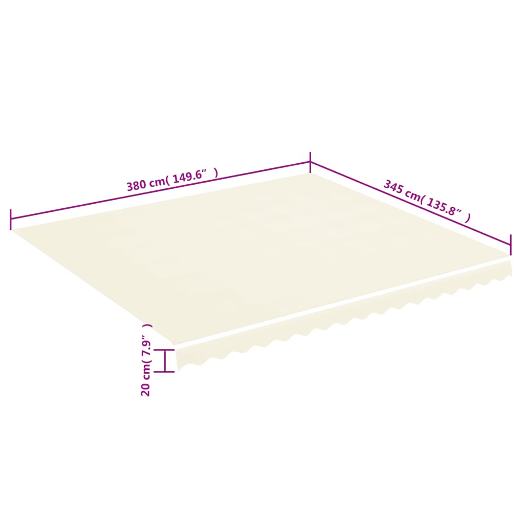 Awning Replacement Fabric Cream 400x350 cm Polyester