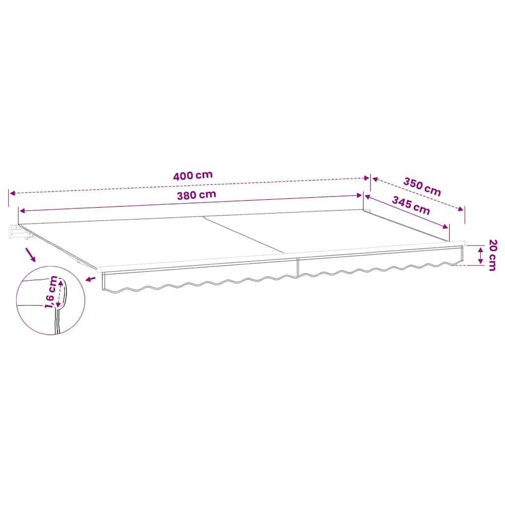 Awning Replacement Fabric Cream 400x350 cm Polyester