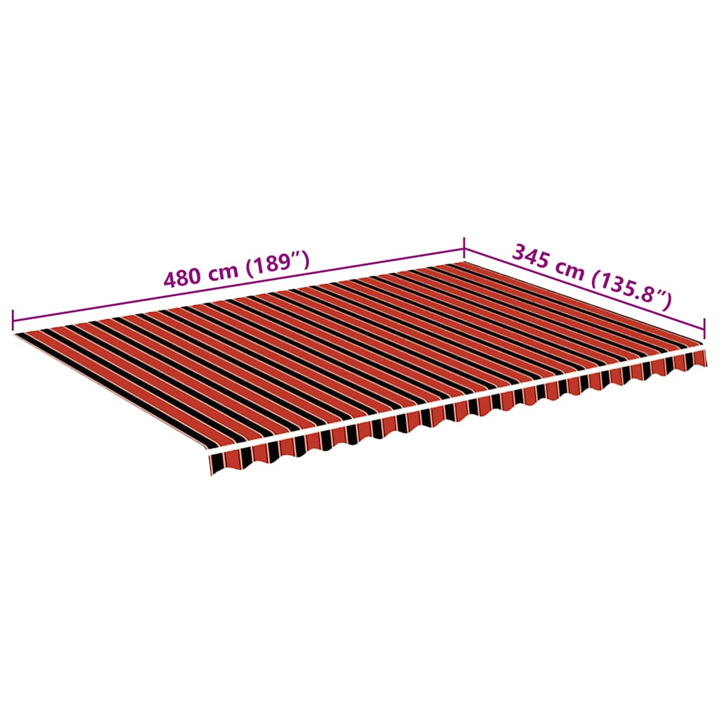 Replacement Fabric for Awning Orange and Brown 5x3.5 m