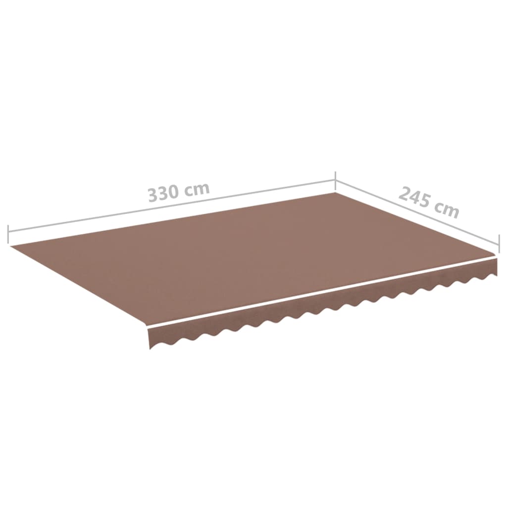 Awning Replacement Fabric Brown 330x245 cm Polyester
