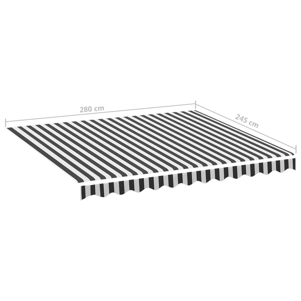 Awning Replacement Fabric Anthracite and White 300x250 cm Polyester