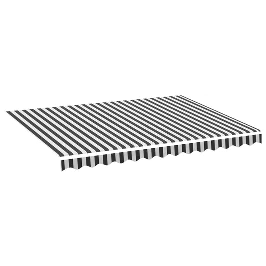 Awning Replacement Fabric Anthracite and White 330x245 cm Polyester Awning Replacement Fabric Anthracite and White 330x245 cm Polyester