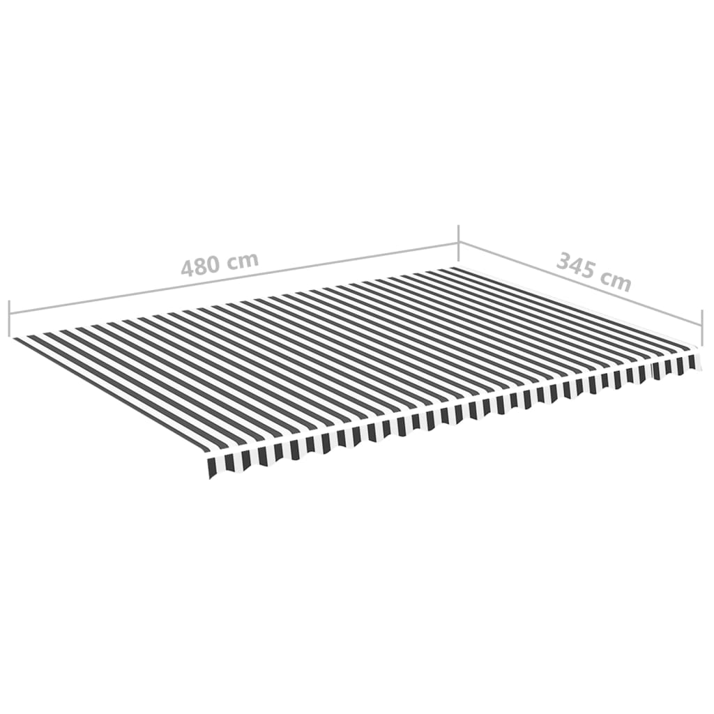 Awning Replacement Fabric Anthracite and White 500x350 cm