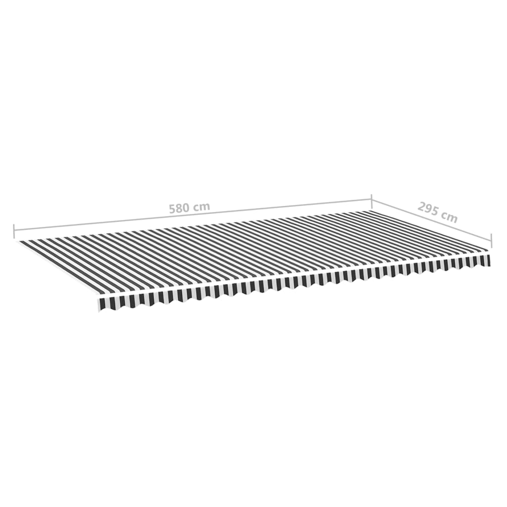 Awning Replacement Fabric Anthracite and White 600x300 cm