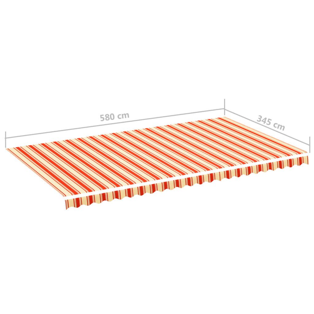 Awning Replacement Fabric Yellow and Orange 580x345 cm Polyester