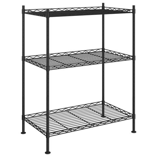 3-Tier Storage Rack 60x35x76 cm Black 150 kg 3-Tier Storage Rack 60x35x76 cm Black 150 kg