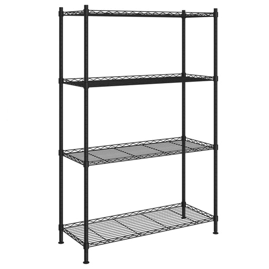 4-Tier Storage Shelf 90x35x137 cm Black 200 kg 4-Tier Storage Shelf 90x35x137 cm Black 200 kg