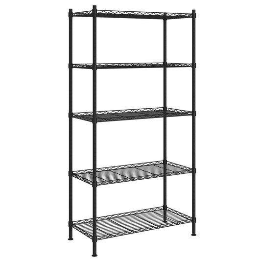 5-Tier Storage Shelf 90x35x180 cm Black 250 kg 5-Tier Storage Shelf 90x35x180 cm Black 250 kg